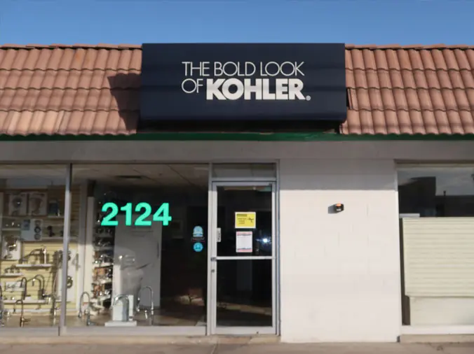 Kelly's Pipe & Plumbing Supply showroom exterior - Kohler
