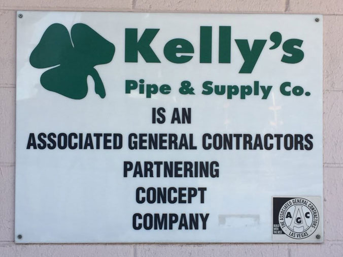 Kelly's Pipe & Plumbing Supply contractor sign